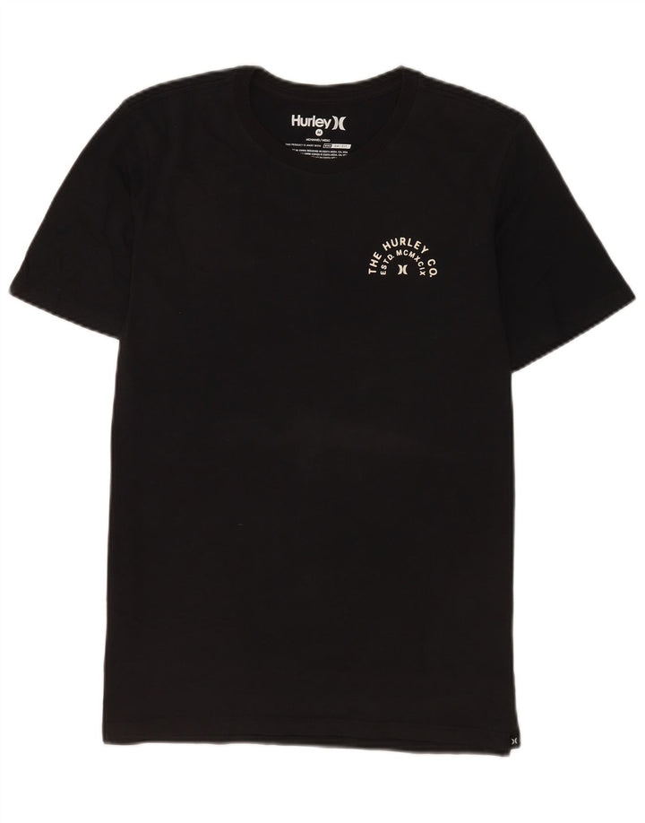 Ανδρικό γραφικό T-Shirt Hurley Top Μεσαίο μαύρο βαμβακερό
