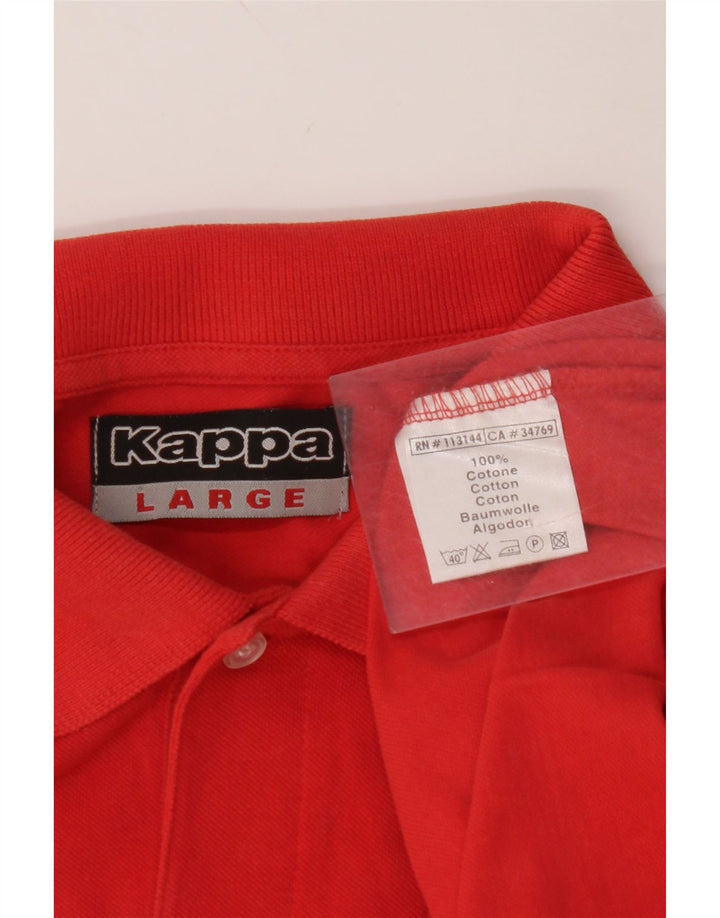 KAPPA Mens Polo Shirt Large Red Cotton