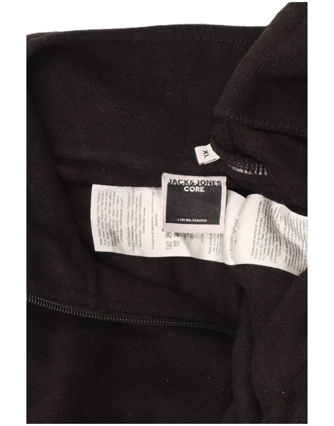 JACK & JONES Ανδρικό φερμουάρ Fleece Jumper XL Μαύρος πολυεστέρας