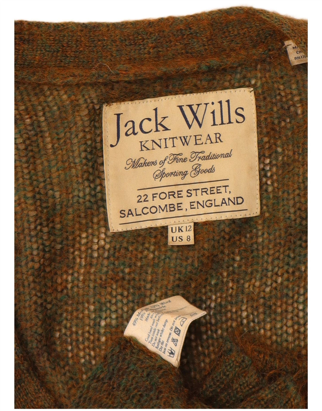 Jack Wills Γυναικείο πουλόβερ με ζακέτα UK 12 Medium Khaki Flecked