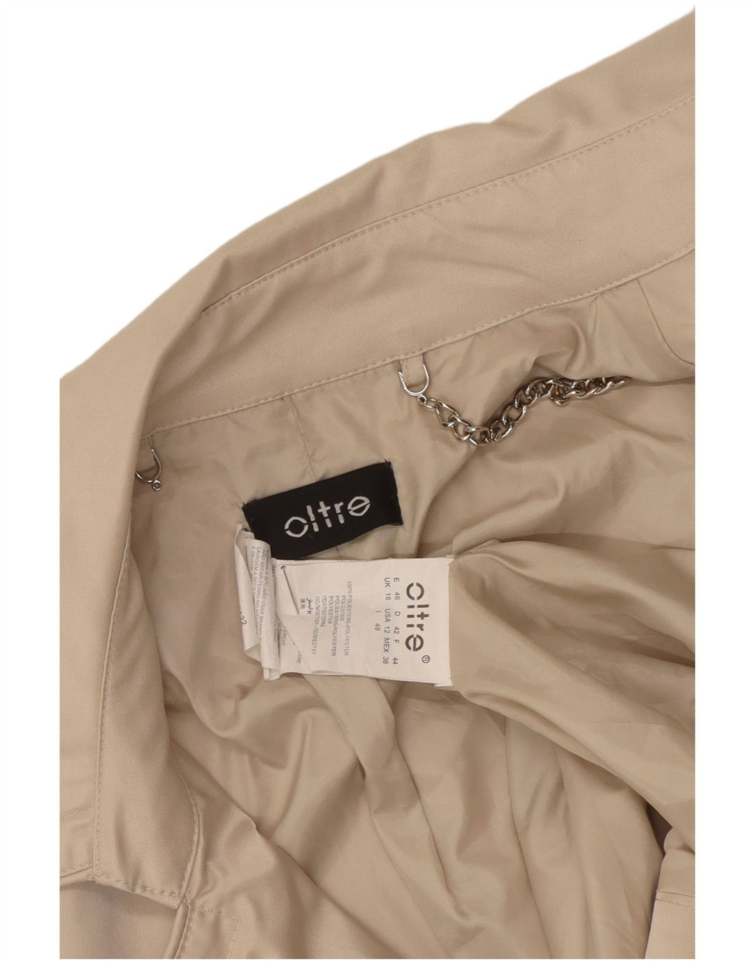 oltre Γυναικεία καμπαρντίνα UK 16 Large Beige Polyester