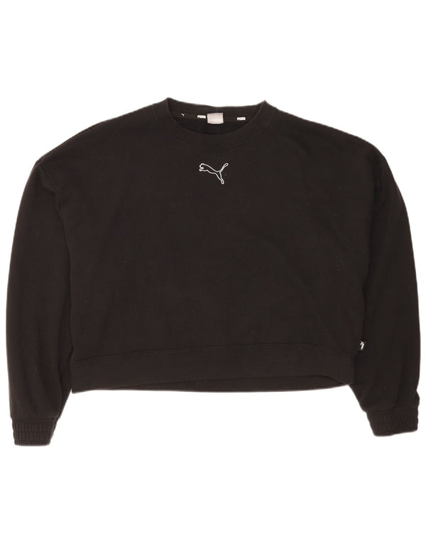 Puma Γυναικεία φούτερ με γραφικά χαλαρή εφαρμογή Jumper UK 16 μεγάλο μαύρο βαμβακερό