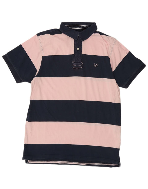 Crew Clothing Ανδρικό πουκάμισο πόλο μεγάλο μπλε ναυτικό ριγέ βαμβακερό