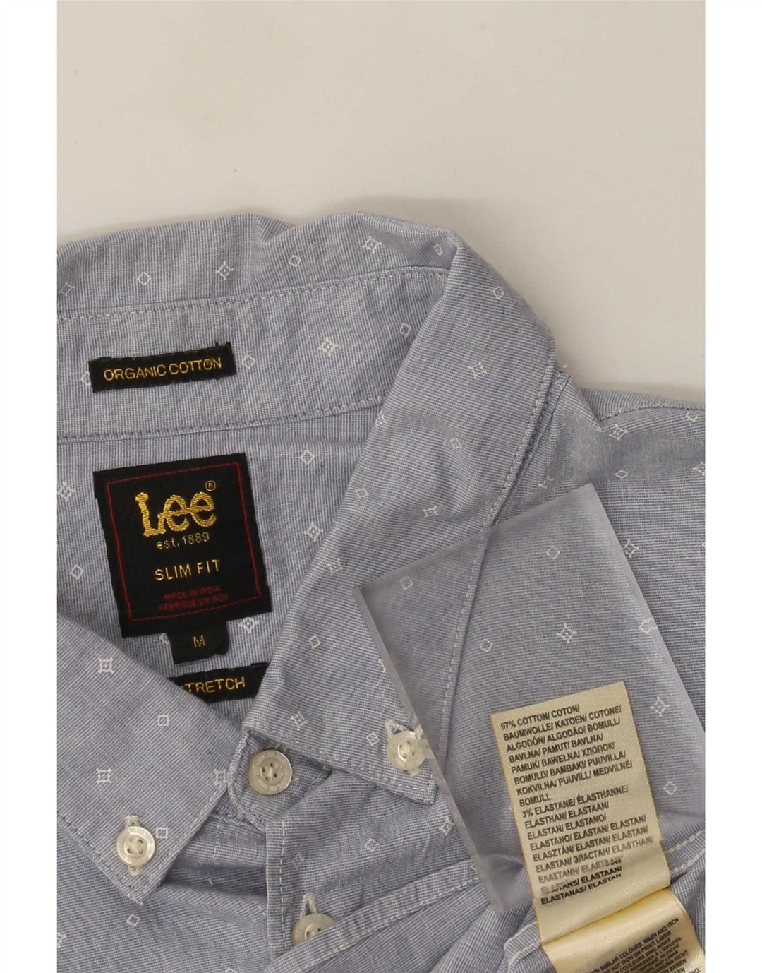 Ανδρικό πουκάμισο Lee Slim Fit Medium Blue Geometric Cotton