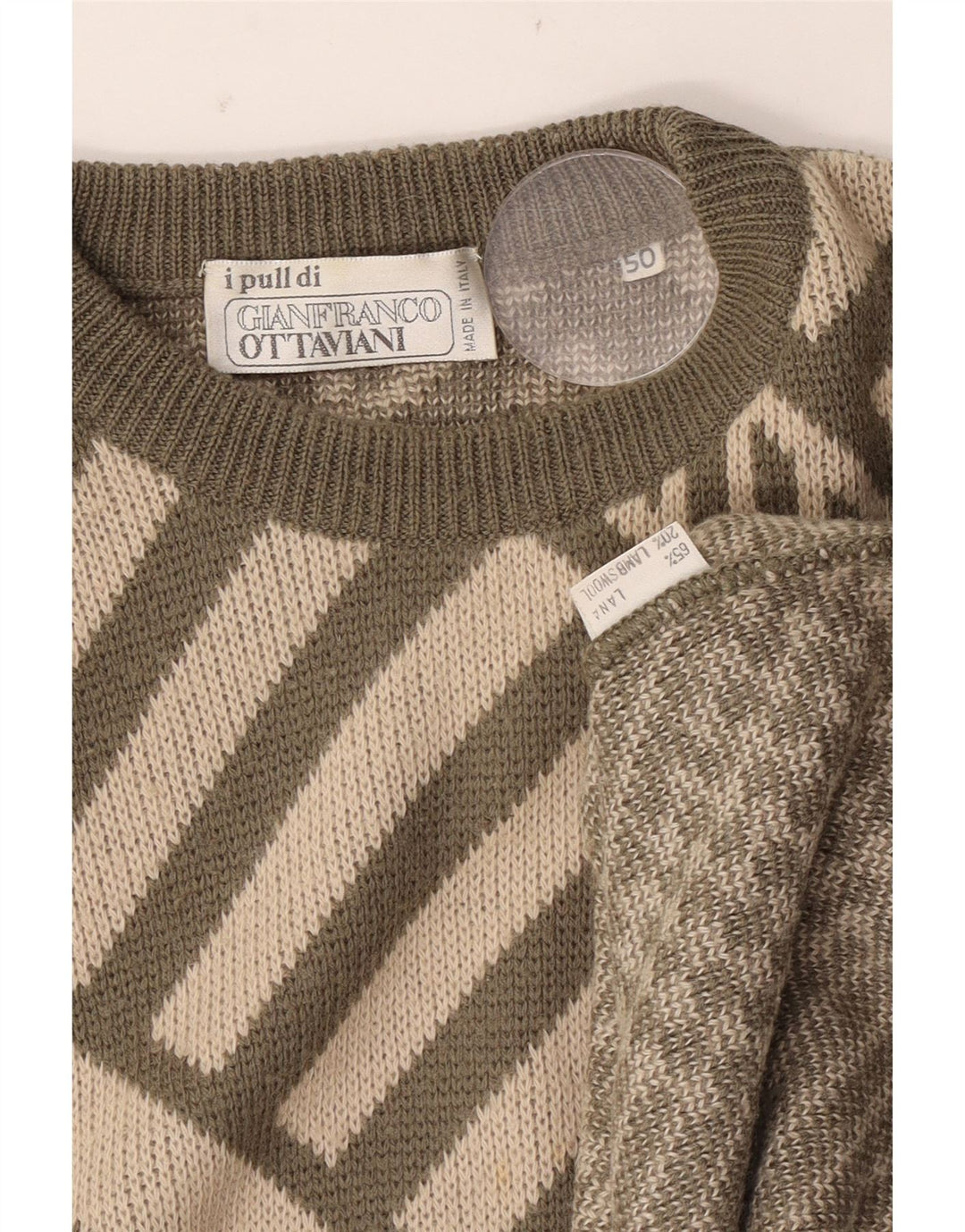 Ανδρικό πουλόβερ Gianfranco Ottaviani Crew Neck Jumper IT 50 Medium Khaki