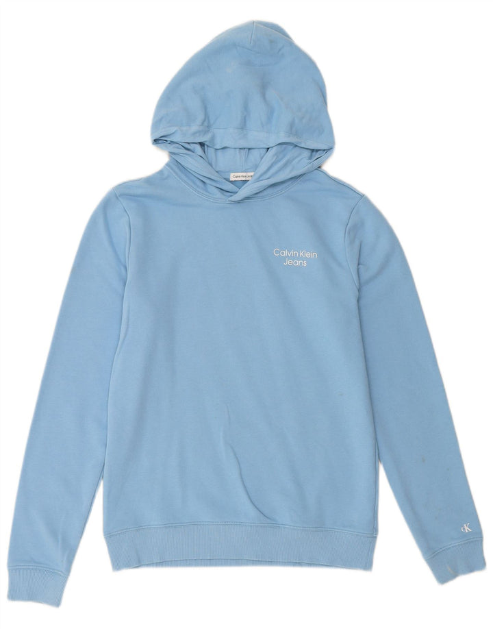 CALVIN KLEIN JEANS Boys Hoodie Jumper 15-16 ετών Μπλε βαμβακερό
