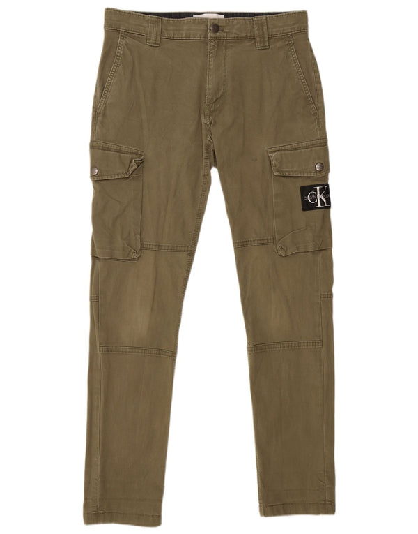Ανδρικό Slim Cargo Παντελόνι CALVIN KLEIN W29 L29 Χακί Βαμβακερό