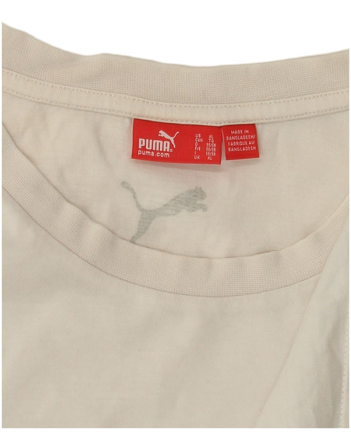 Ανδρικό γραφικό τοπ Puma μακρυμάνικο XL λευκό