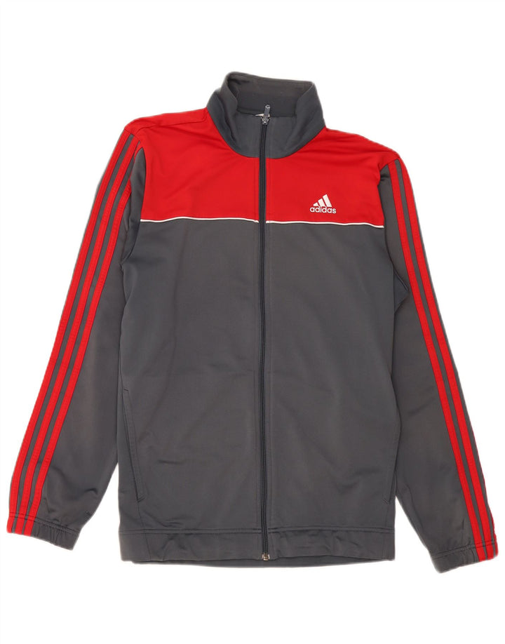 Ανδρική αθλητική φόρμα ADIDAS Μπουφάν μεσαίου γκρι χρώματος πολυεστέρας