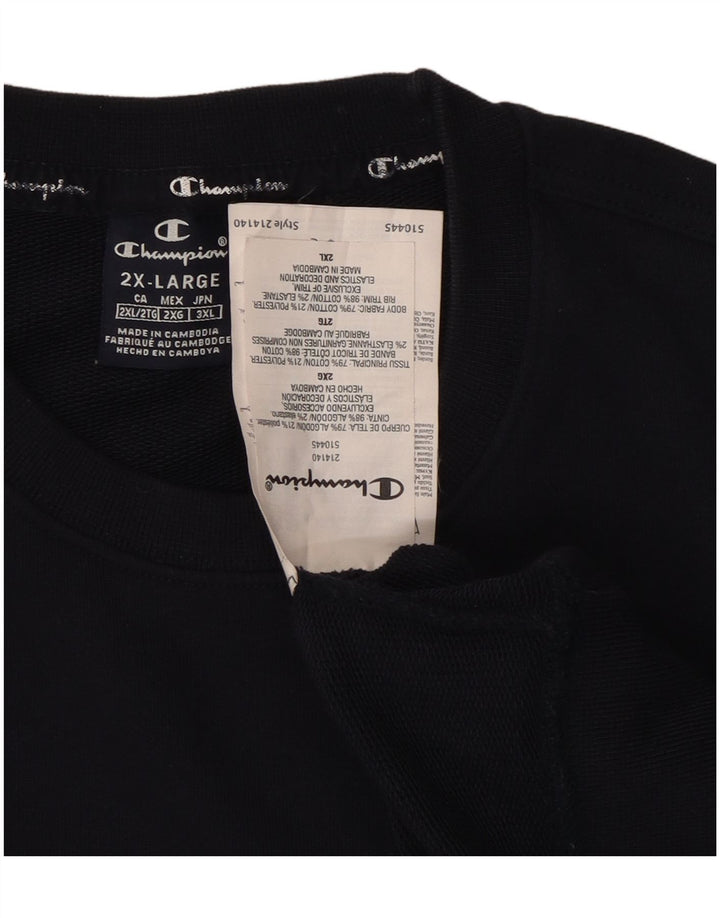 CHAMPION Γραφικό Ανδρικό Φούτερ Jumper 2XL Navy Blue Cotton