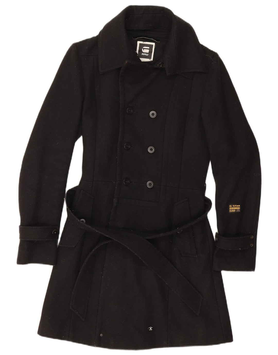 G-Star Γυναικείο παλτό με διπλό στήθος UK 10 Small Black Wool