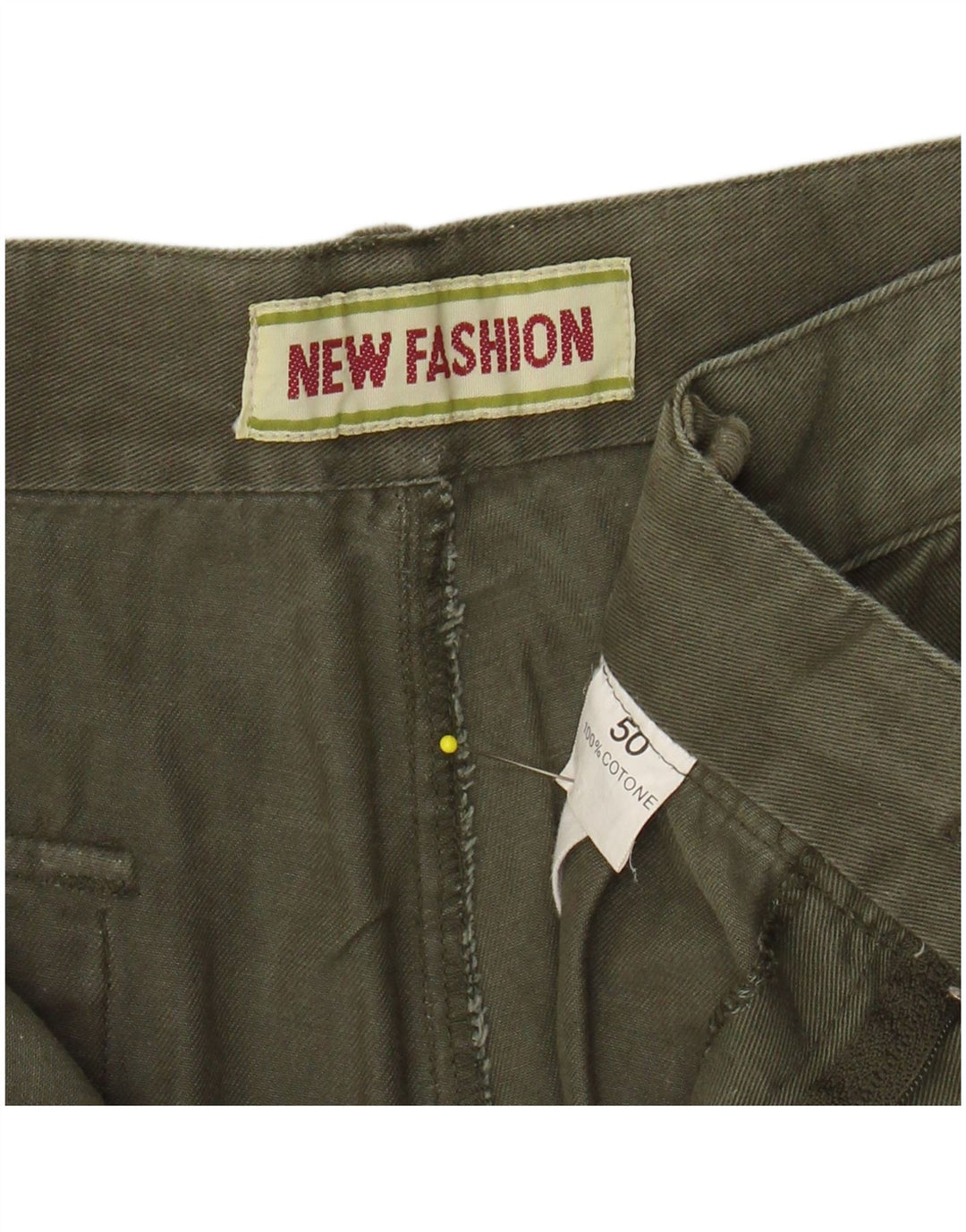 VINTAGE Γυναικείο σορτς Chino με καρφίτσα W28 από μεσαίο χακί βαμβακερό