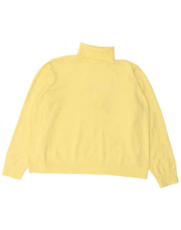 Marks & Spencer Γυναικείο πουλόβερ με ρολό λαιμόκοψη UK 18 XL κίτρινο πολυεστέρα