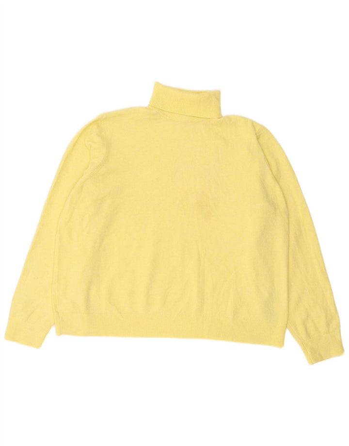 Marks & Spencer Γυναικείο πουλόβερ με ρολό λαιμόκοψη UK 18 XL κίτρινο πολυεστέρα