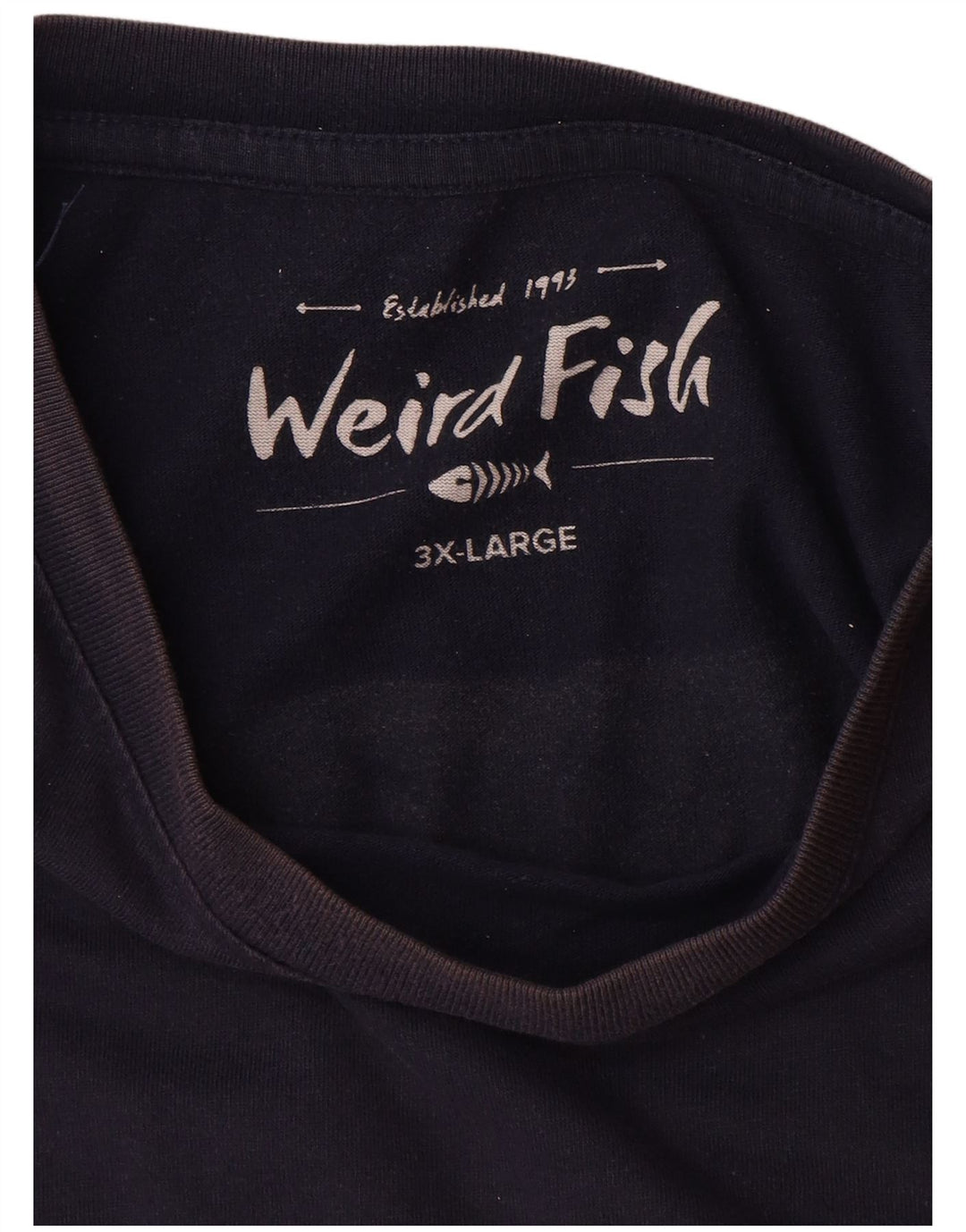 WEIRD FISH Ανδρικό γραφικό T-Shirt Top 3XL Navy Blue Cotton