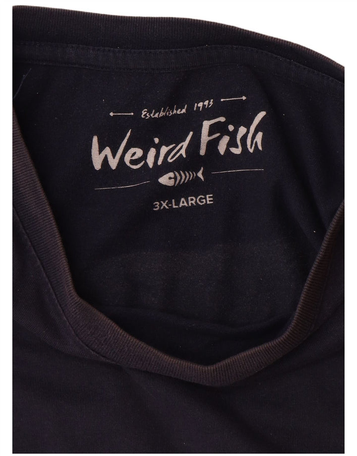 WEIRD FISH Ανδρικό γραφικό T-Shirt Top 3XL Navy Blue Cotton