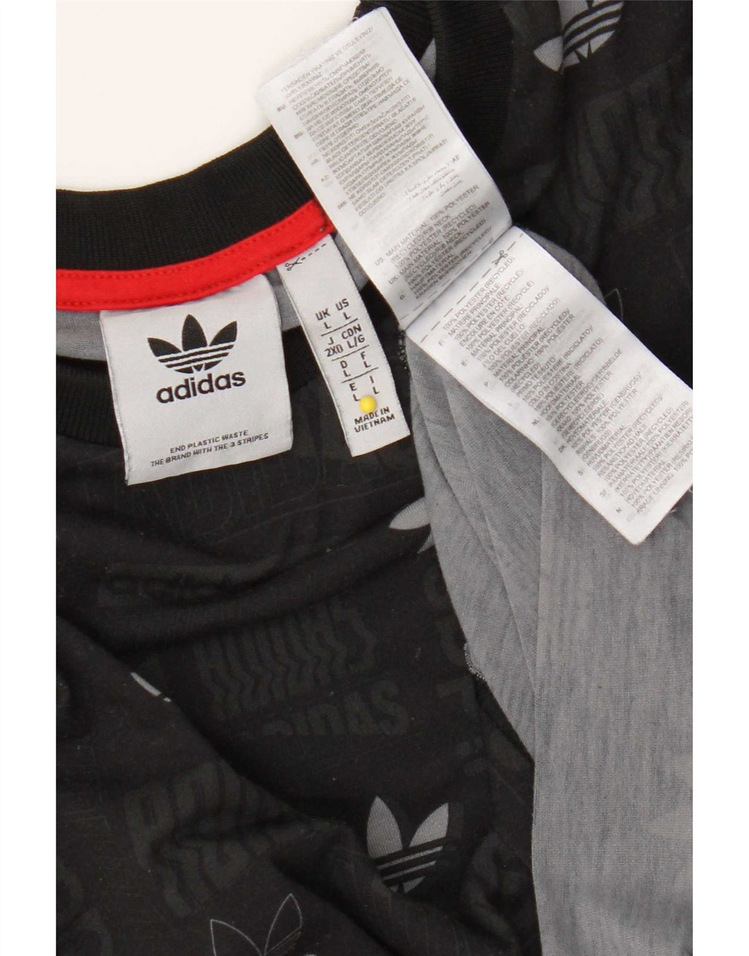 Ανδρικό γραφικό T-Shirt Adidas Top Large Μαύρο Πολυεστέρας