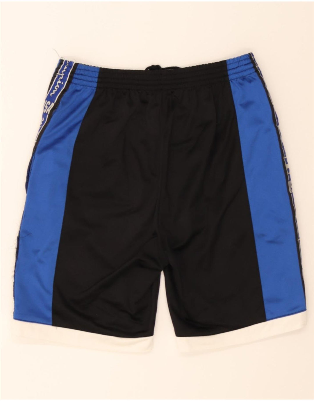 CHAMPION Mens Graphic Sport Shorts Large Black Colourblock Polyester Vintage Champion and Second-Hand Champion from Messina Hembry 