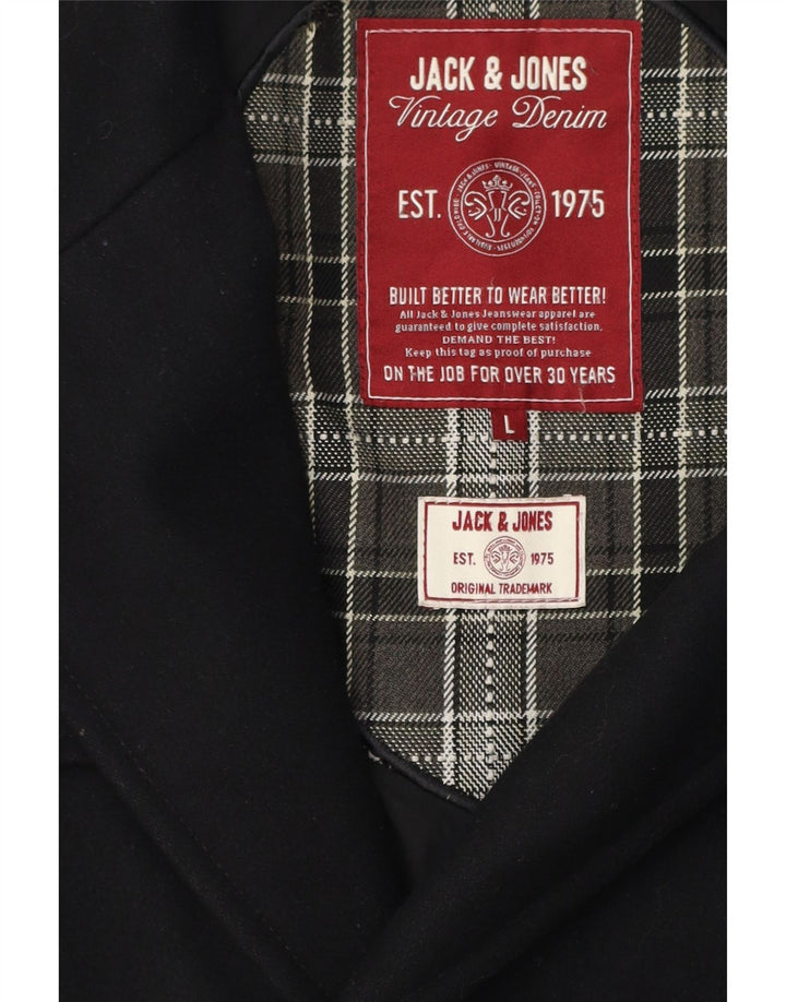 Jack & Jones Ανδρικό παλτό μπιζελιού UK 40 μεγάλο μαύρο