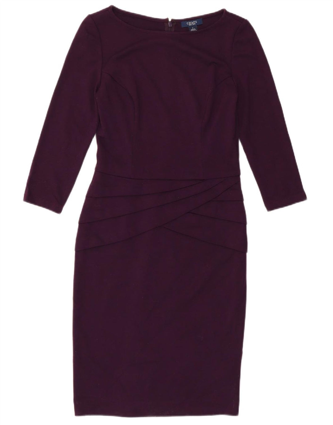 Chaps Γυναικείο φόρεμα με μανίκια 3/4 US 4 Small Purple Polyester