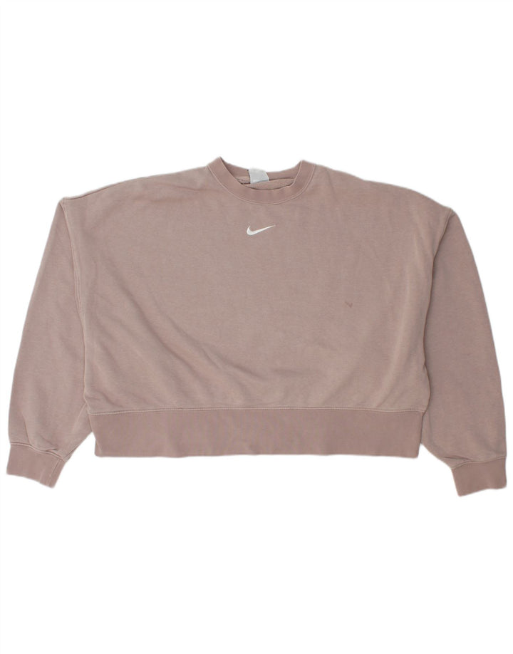 Γυναικείο φούτερ Nike Crop Oversized Jumper UK 14 Μεσαίο ροζ βαμβακερό