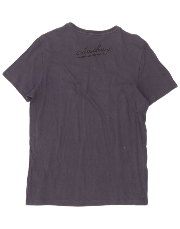 Fred Perry Ανδρικό T-Shirt Top Large Navy Blue από βαμβάκι