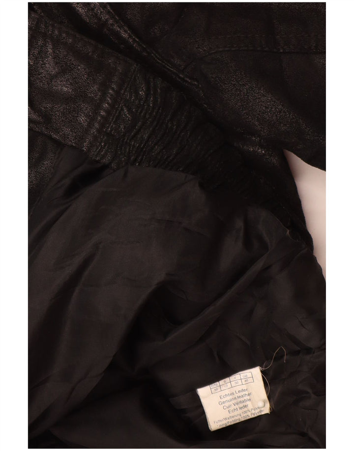 VINTAGE Ανδρικό Δερμάτινο Μπουφάν UK 40 Large Black Colourblock Leather