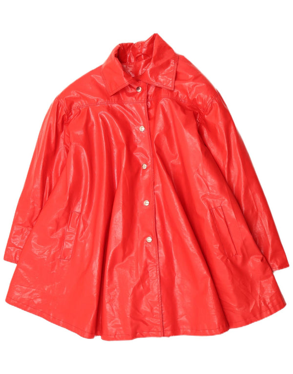 Γυναικείο παλτό C & A Oversized UK 14 Medium Red Polyvinyl