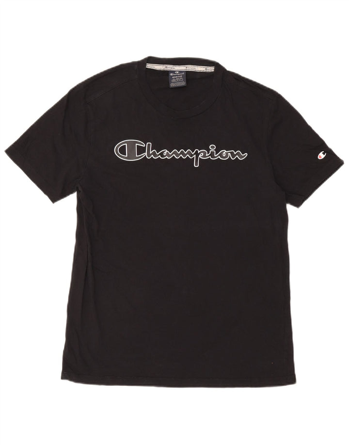 Ανδρικό γραφικό T-Shirt Champion Top Μεσαίο μαύρο βαμβακερό