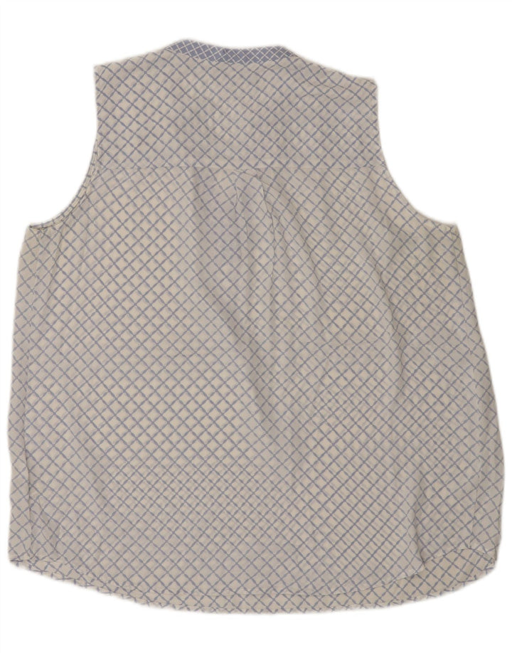 Marks & Spencer Γυναικεία Αμάνικη Μπλούζα Τοπ UK 16 Large Blue Geometric