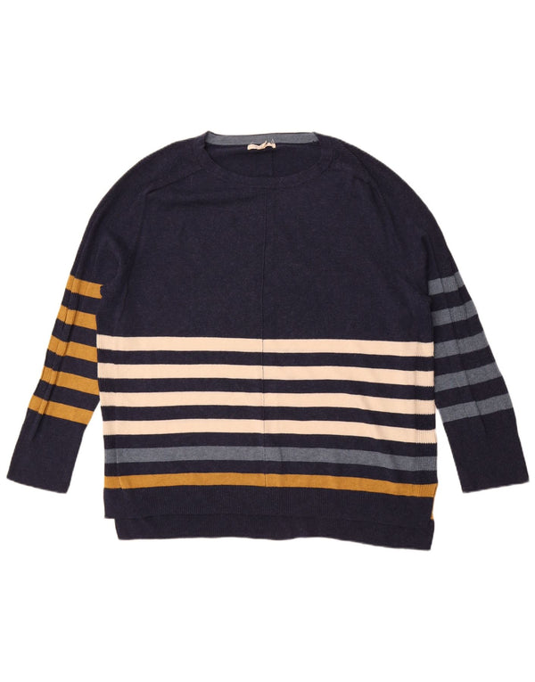 White Stuff Γυναικείο πουλόβερ με λαιμό σκάφος UK 20 2XL Navy Blue ριγέ