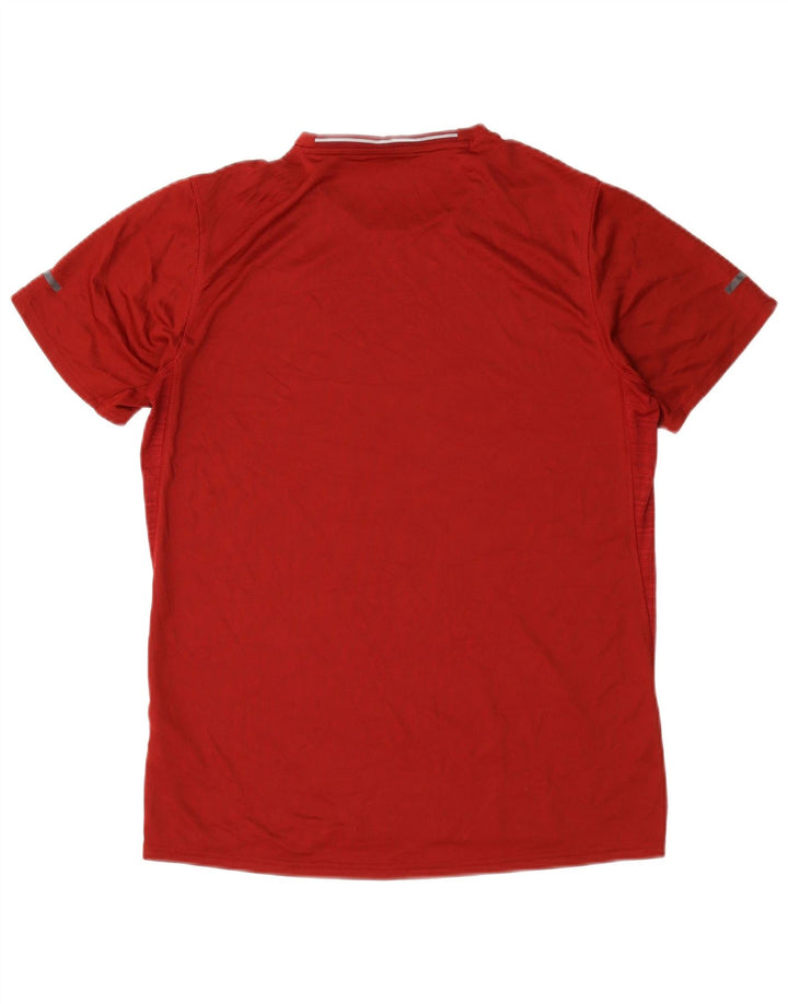 Ανδρικό T-Shirt Climalite Adidas Top μεσαίο κόκκινο ριγέ πολυεστέρα