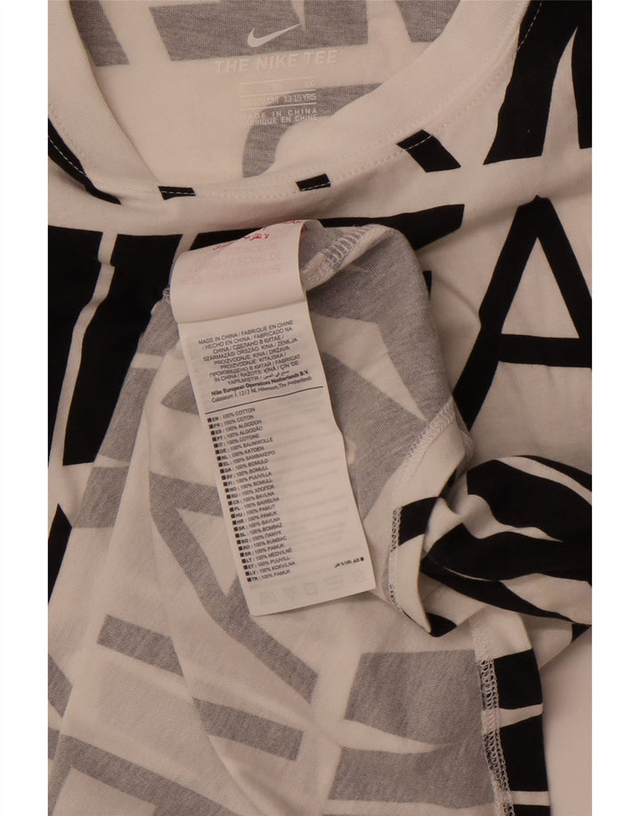 Γραφικό γιλέκο NIKE Girls 13-14 ετών XL Λευκό βαμβακερό