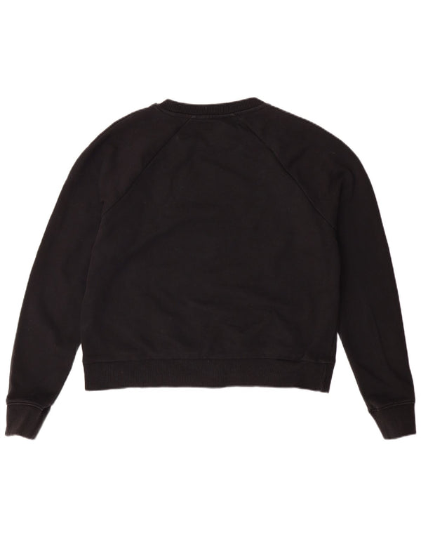 Γυναικεία VANS Crop Oversized γραφική φούτερ Jumper UK 10 Small Black