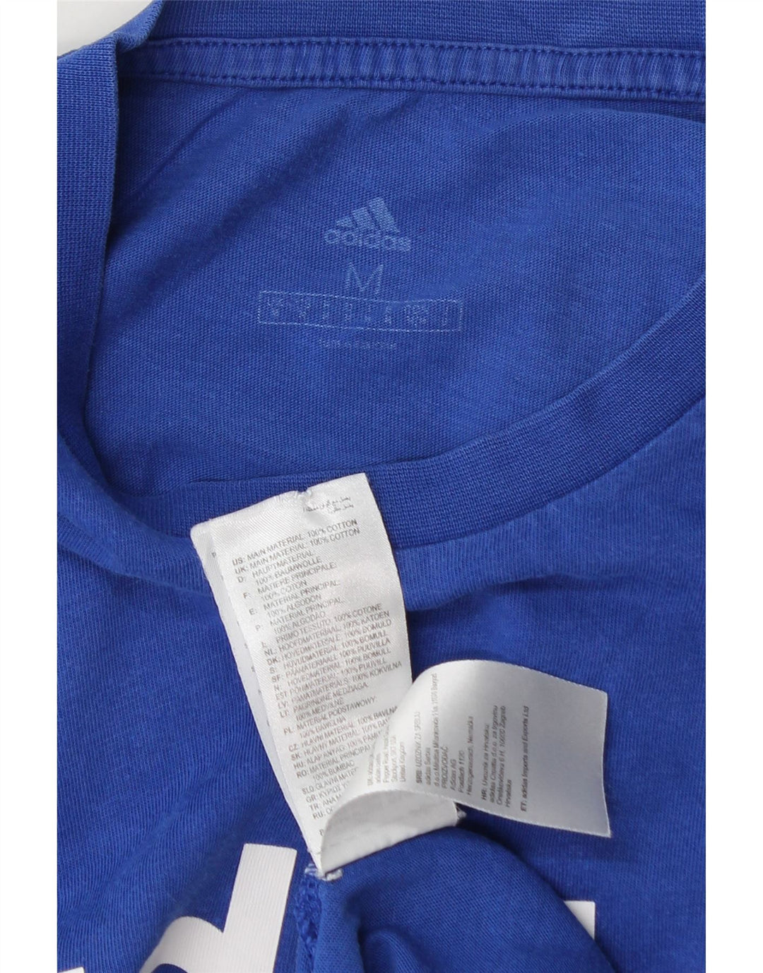 Ανδρικό γραφικό T-Shirt Adidas Top από μεσαίο μπλε βαμβακερό