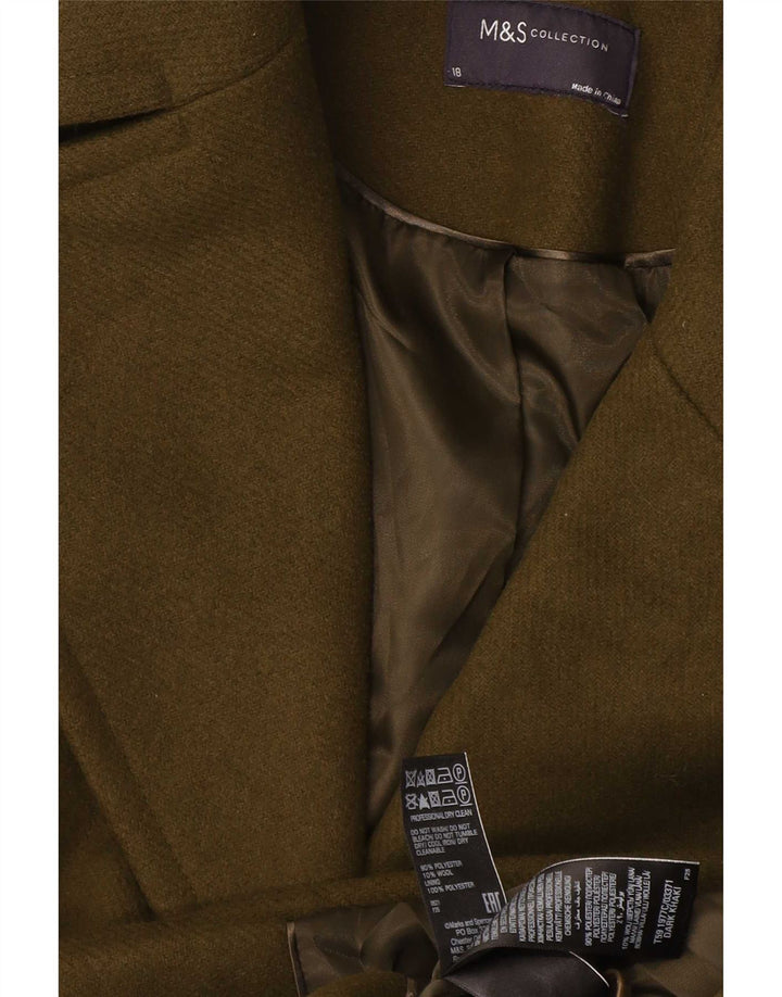 Marks & Spencer Γυναικείο παλτό μπιζελιού UK 18 XL Khaki Polyester