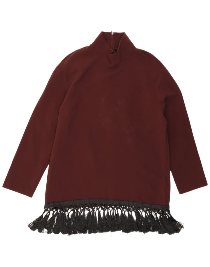 Zara Γυναικείο Μακρυμάνικο Τοπ UK 14 Medium Burgundy