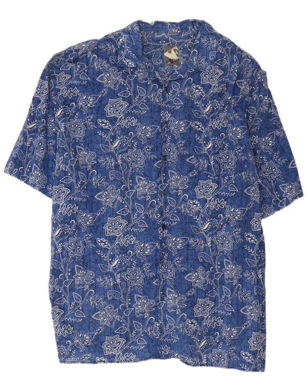 Maxfort Mens Short Sleeve Shirt 4XL Blue Floral
