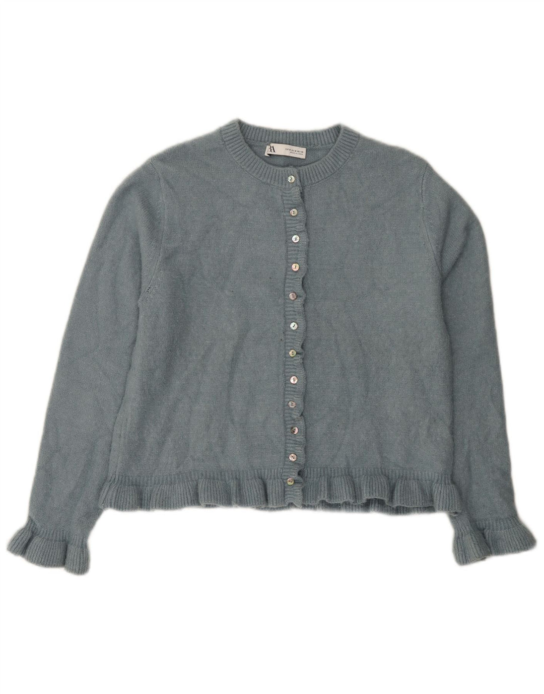 Zara Γυναικεία Ζακέτα UK 14 Medium Blue Polyester