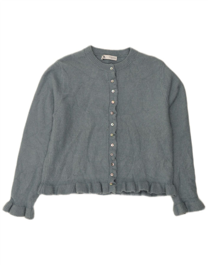 Zara Γυναικεία Ζακέτα UK 14 Medium Blue Polyester