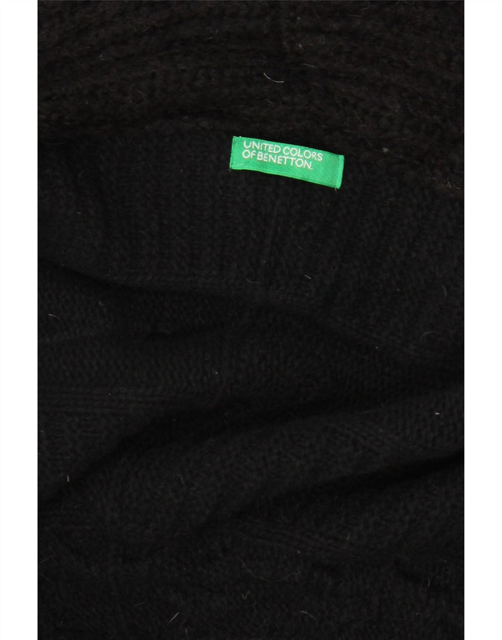 BENETTON Womens Open Cardigan Sweater UK 16 Large Black Wool Vintage Benetton and Second-Hand Benetton from Messina Hembry 