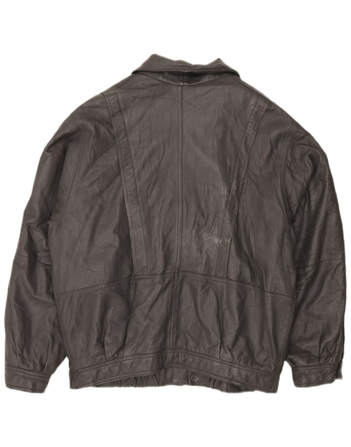 Vintage Ανδρικό Δερμάτινο Μπουφάν IT 56 3XL Μαύρο