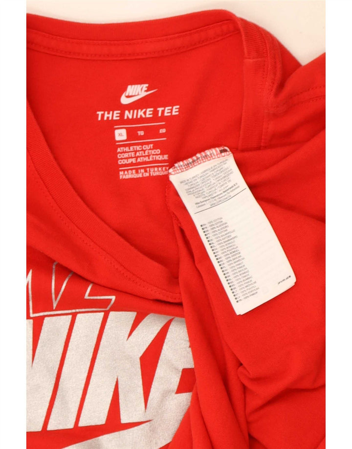 Ανδρικό γραφικό μπλουζάκι Nike XL κόκκινο βαμβακερό
