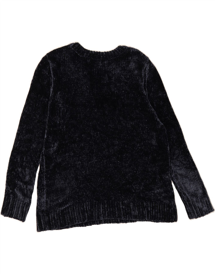 ORVIS Womens Crew Neck Jumper Sweater UK 16 Large Navy Blue Polyester Vintage Orvis and Second-Hand Orvis from Messina Hembry 