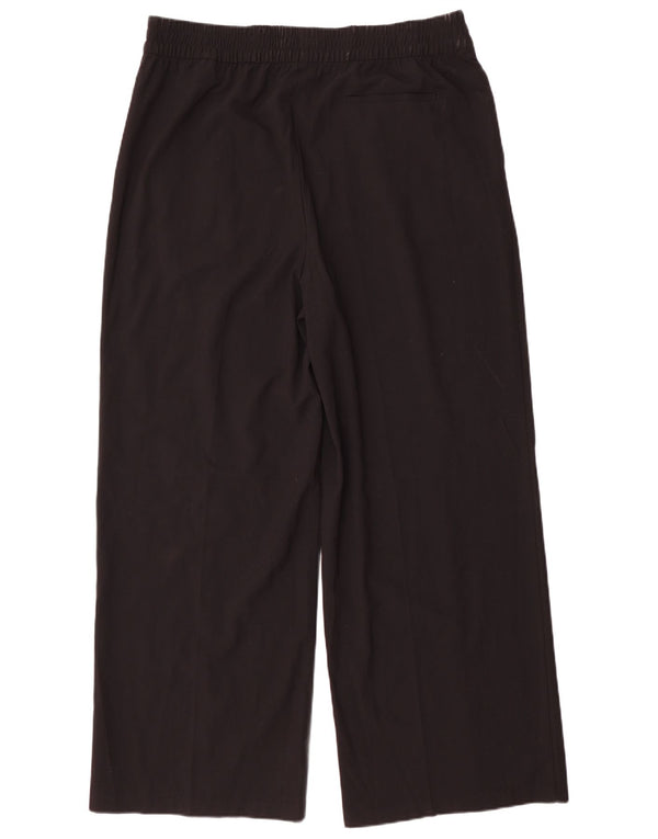Marks & Spencer Womens Wide Leg Chino Trousers UK 18 XL W38 L31 Black