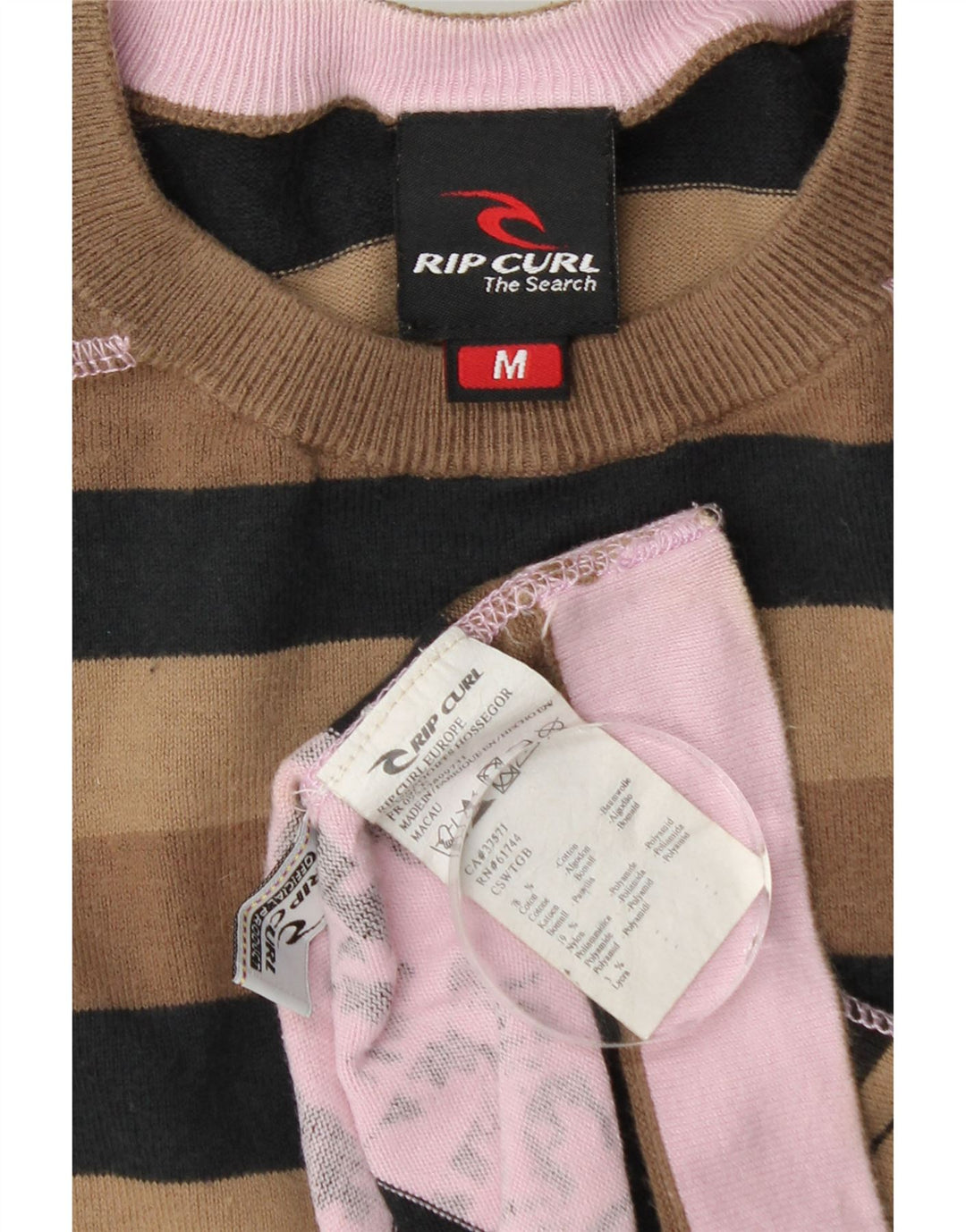 Ανδρικό γραφικό μπλουζάκι Rip Curl Μακρυμάνικο μεσαίο καφέ βαμβακερό ριγέ