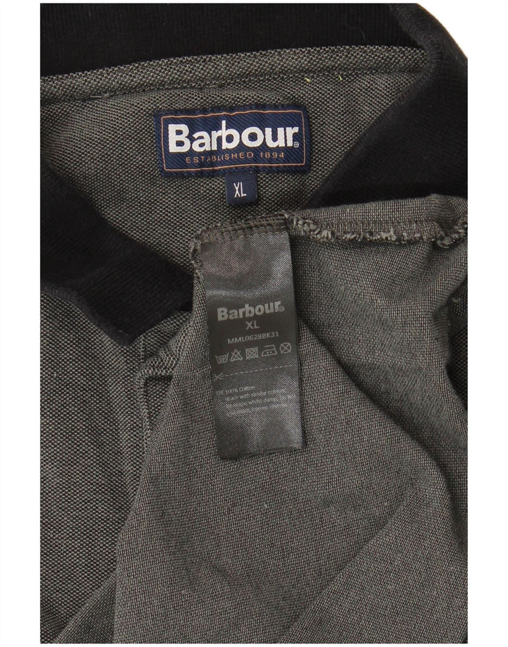 Ανδρικό μπλουζάκι πόλο Barbour XL Γκρι βαμβακερό