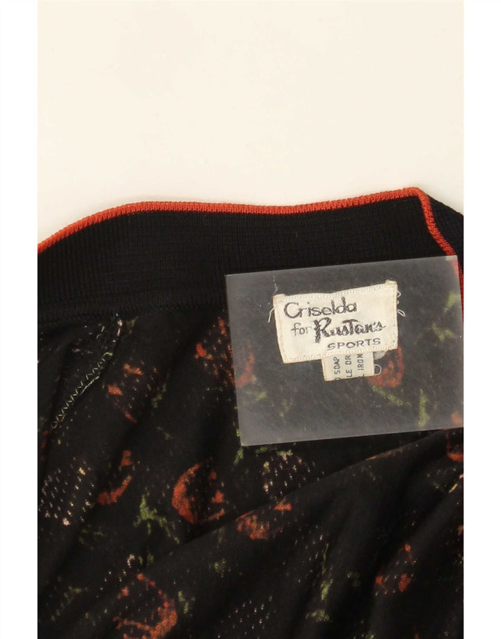Vintage Γυναικείο Σετ 2 τεμαχίων UK 14 Medium Black Floral