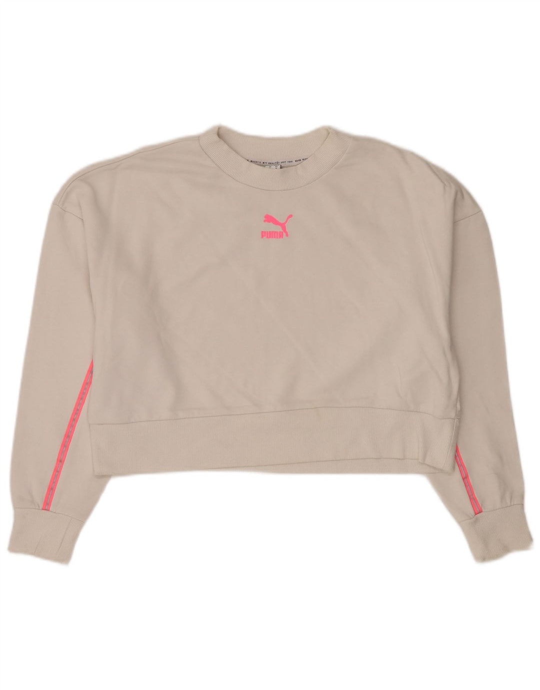 Γυναικείο φούτερ PUMA Crop Oversized Jumper UK 14 Μεσαίο λευκό βαμβακερό