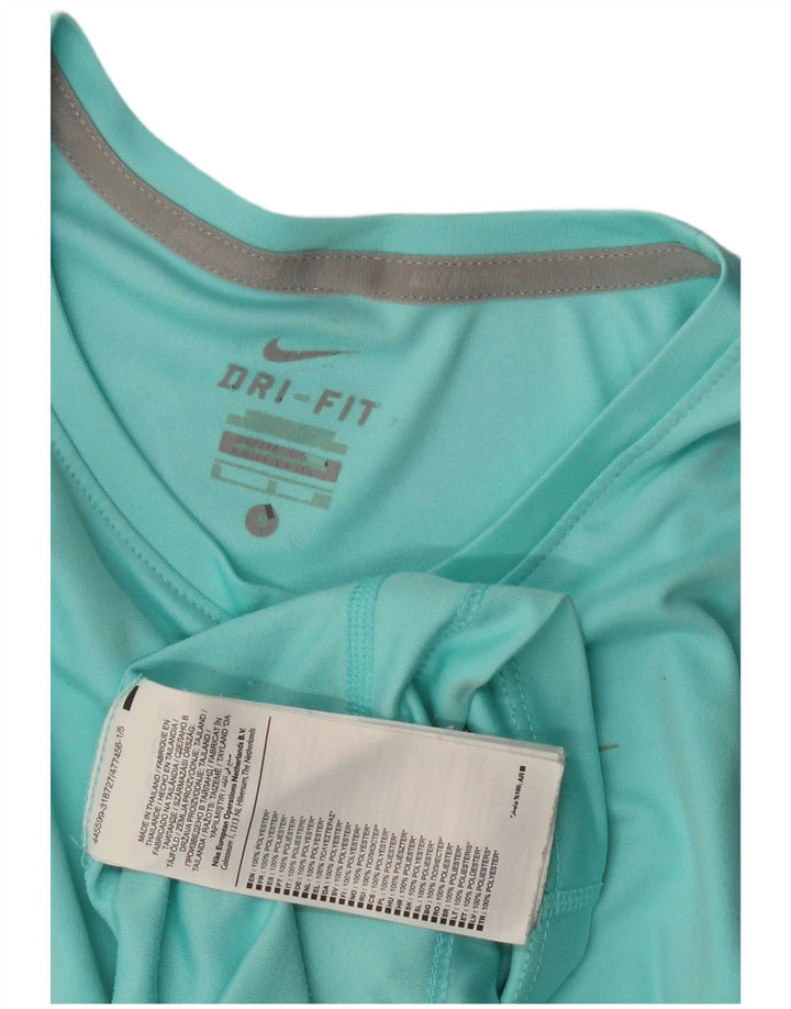 Γυναικείο μπλουζάκι Nike Dri Fit Top 10 μικρού τιρκουάζ πολυεστέρα